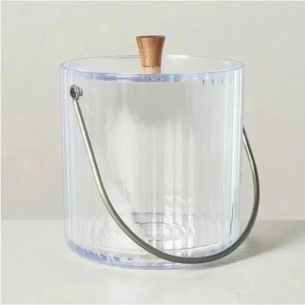 Hearth & Hand Magnolia 109oz Ribbed Clear Plastic Ice Bucket
